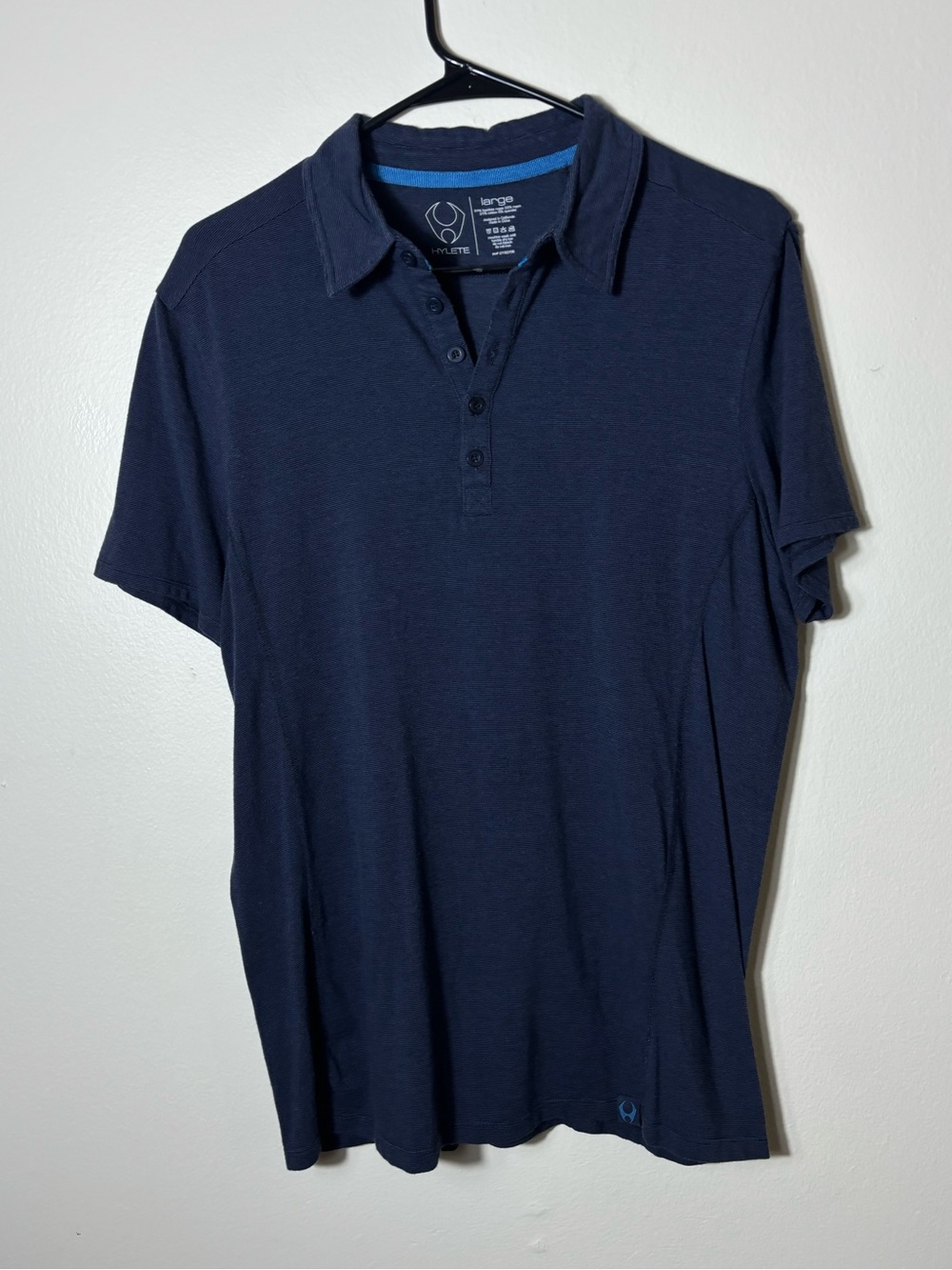Hylete Men's Short Sleeve Bamboo Rayon Blend Stretch Polo Navy Large